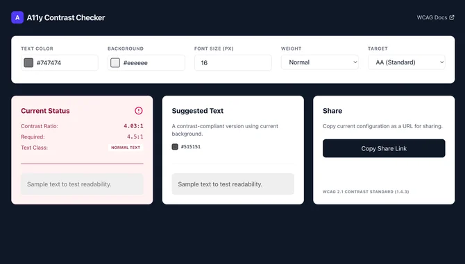 a11y accessibility checker screenshot 1