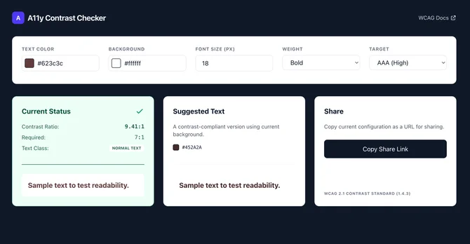 a11y accessibility checker screenshot 2
