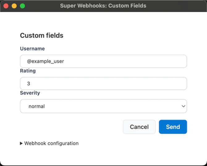 super webhooks chrome extension demo 4